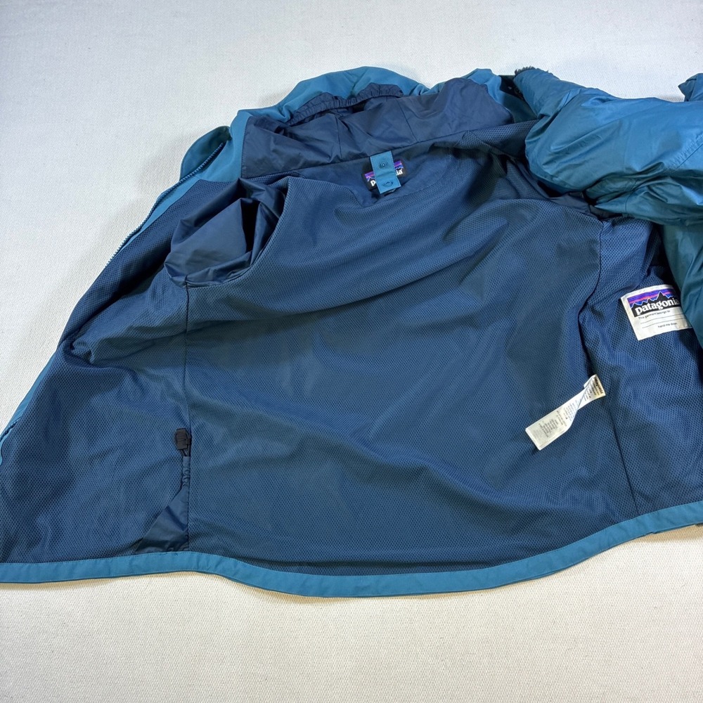 Patagonia Kids H2No Insulated Fleece Lined Waterproof Parka Jacket Blue Large 12 - Picture 13 of 16